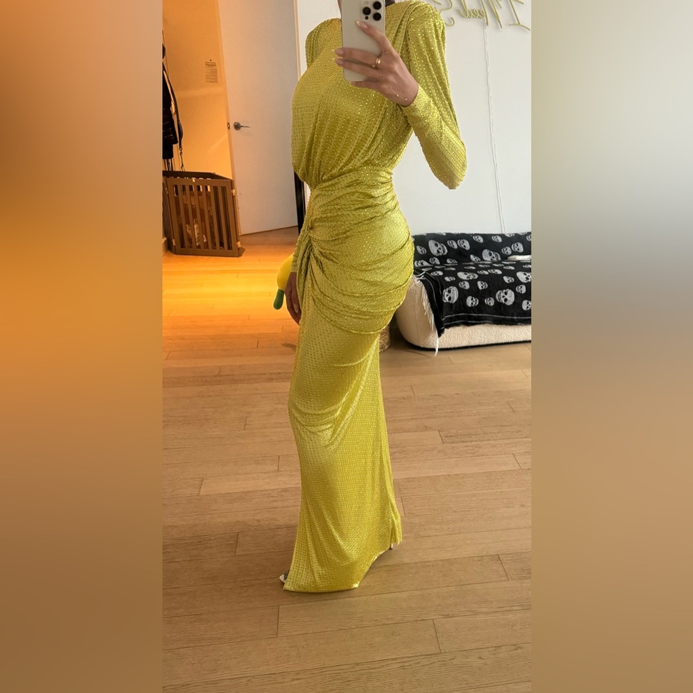 RaisaVanessa yellow embellished gown US 2 - Picture 2 of 12